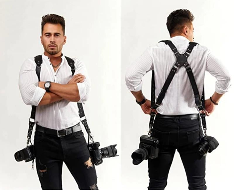Ремінці розвантажувальні для фотографа на 2 камери портупея натуральна шкіра Чорний (LCS2B) - фото 2 Ремінці розвантажувальні для фотографа на 2 камери портупея натуральна шкіра Чорний (LCS2B) - фото 2