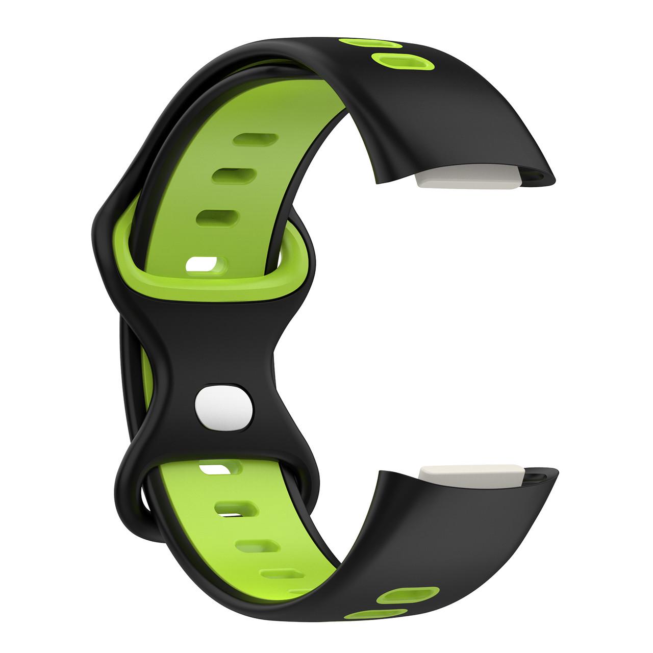 Ремешок силиконовый Primolux Sport для фитнес браслета Fitbit Charge 5 М Black/Lime - фото 2 Ремешок силиконовый Primolux Sport для фитнес браслета Fitbit Charge 5 М Black/Lime - фото 2
