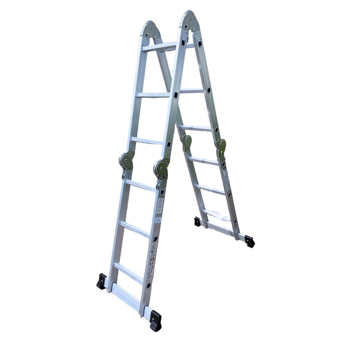 Лестница-трансформер алюминиевая шарнирная Dozer 4х3 ступеньки высота 3,7 м нагрузка 150 кг (2986311027) Лестница-трансформер алюминиевая шарнирная Dozer 4х3 ступеньки высота 3,7 м нагрузка 150 кг (2986311027)