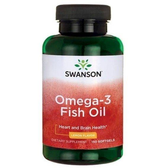 Омега 3 Swanson Omega-3 Fish Oil 150 Softgels Lemon Flavor (SWA-11253)