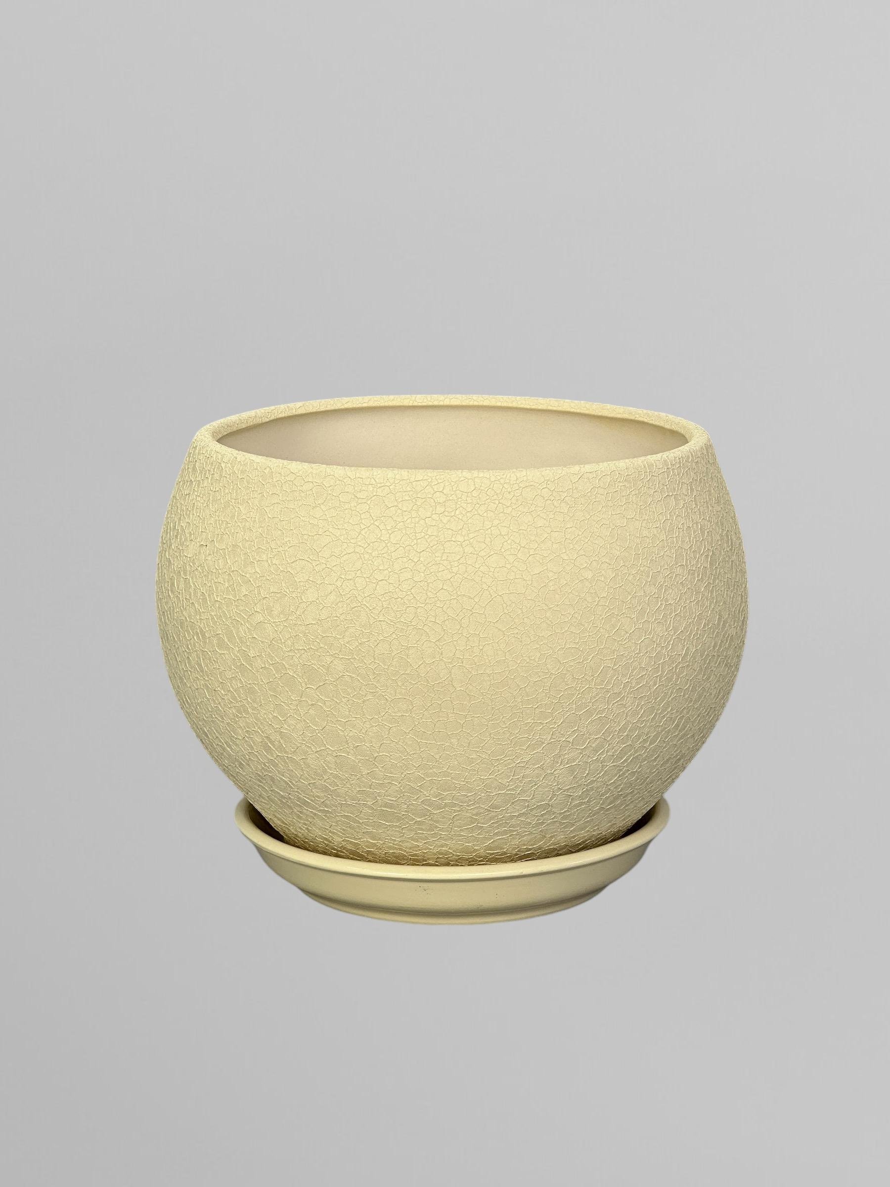 Горщик для квітів керамічний Куля шовк 4,1 л Бежевий (Г02004) - фото 1 Горщик для квітів керамічний Куля шовк 4,1 л Бежевий (Г02004) - фото 1