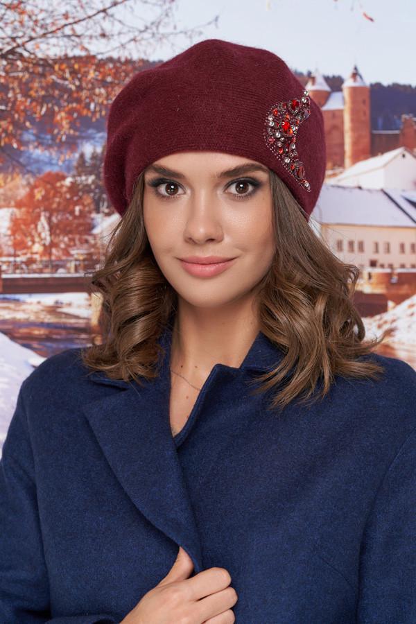 Берет женский Braxton Кассия с вышивкой из камней Бордовый (6026/26479024)