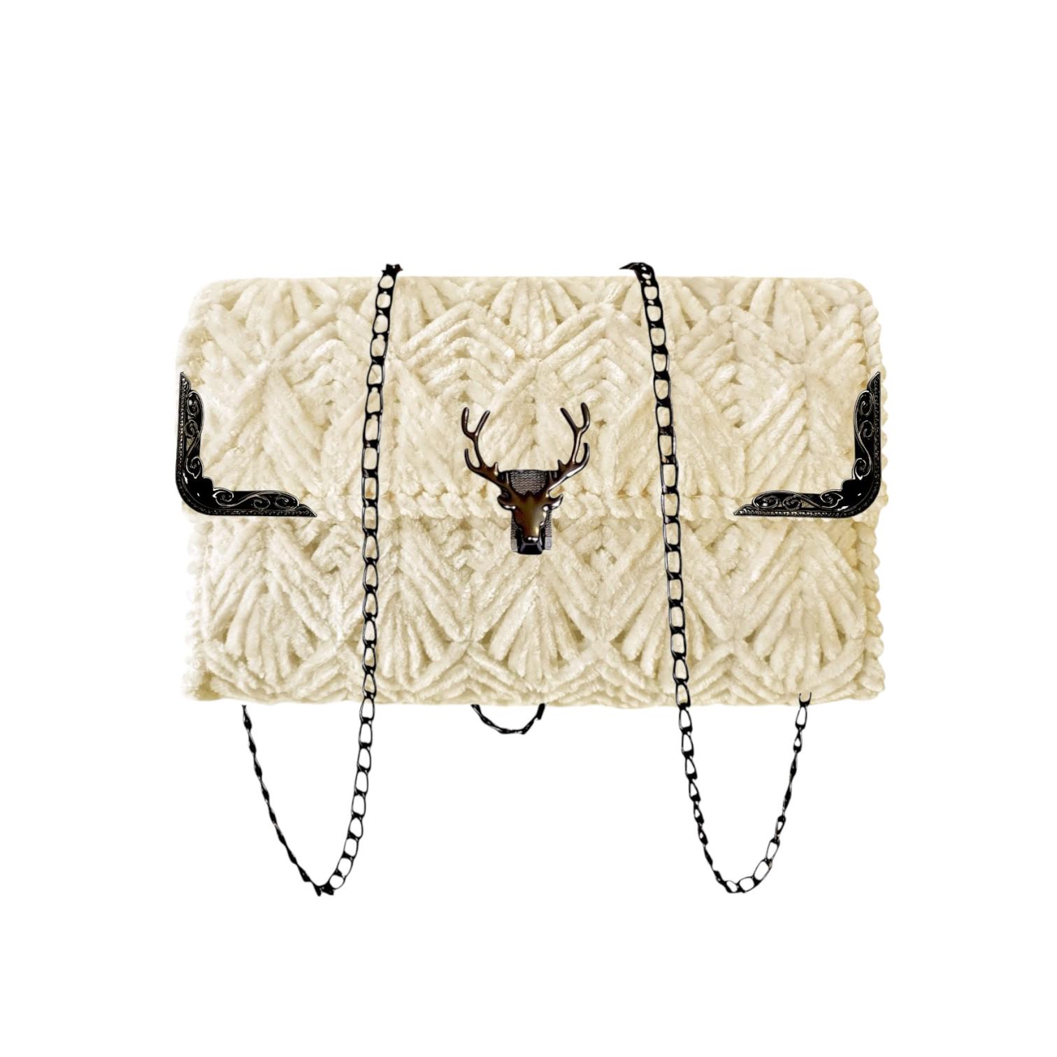 Набор для создания сумки из пластиковой канвы Черный олень Бежевый (8093-40) - фото 7