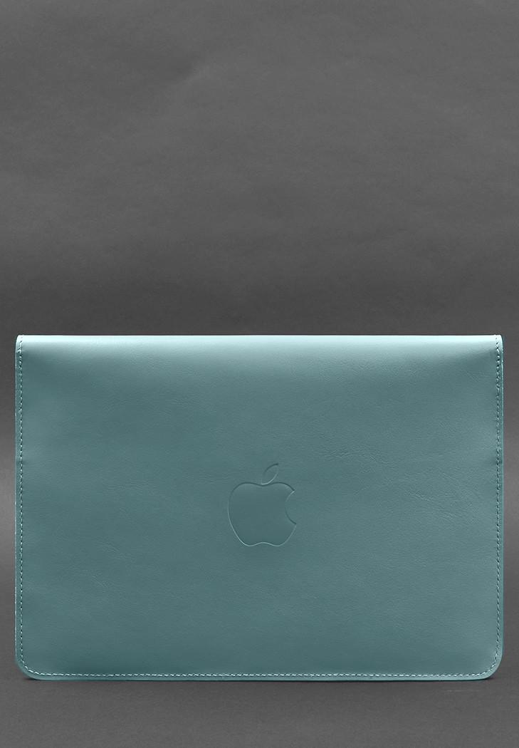 Чехол кожаный-конверт на магнитах для MacBook 15-16" Бирюзовый (A-027549) - фото 2 Чехол кожаный-конверт на магнитах для MacBook 15-16" Бирюзовый (A-027549) - фото 2