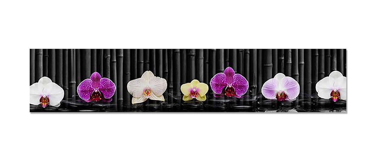 Наклейка виниловая на кухню Zatarga Орхидеи и Черный бамбук 600х3000 мм (1283915604)