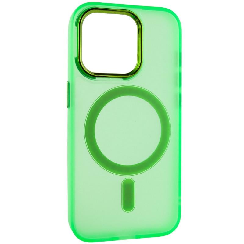 Чехол TPU+PC Lily with MagSafe для Apple iPhone 15 Pro Max (6.7") Салатовый | Neon Green (71771)