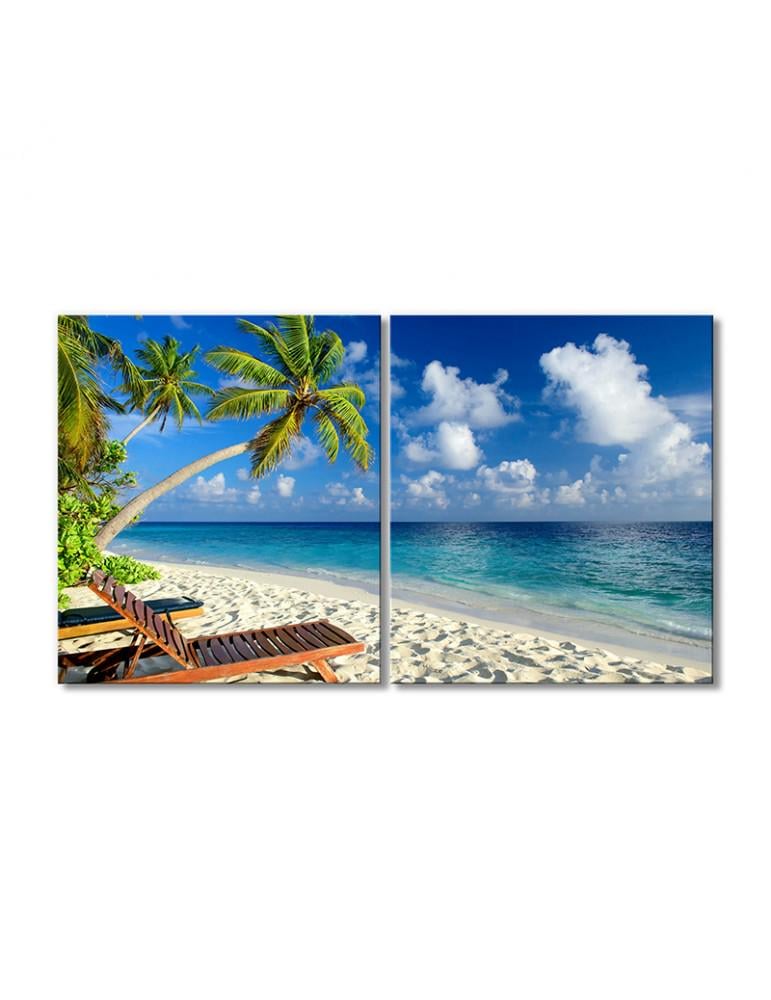 Картина модульная Пальмы и шезлонги 2 модуля 40х60 см (104239More0007)