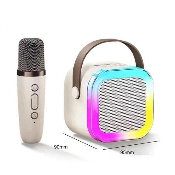 Колонка портативна з караоке мікрофоном та RGB підсвічуванням K12 10W Bluetooth Білий - фото 7 Колонка портативна з караоке мікрофоном та RGB підсвічуванням K12 10W Bluetooth Білий - фото 7