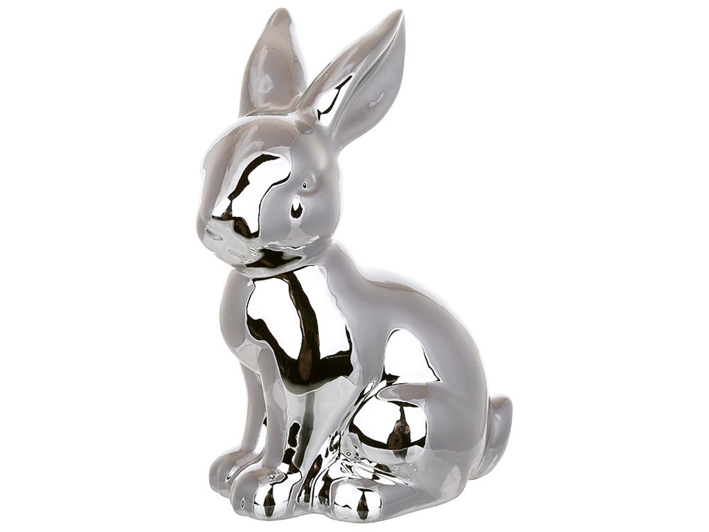 Фигурка декоративная Кролик 10,3х7,1х13,7 см Серебро (BDI-495-484)