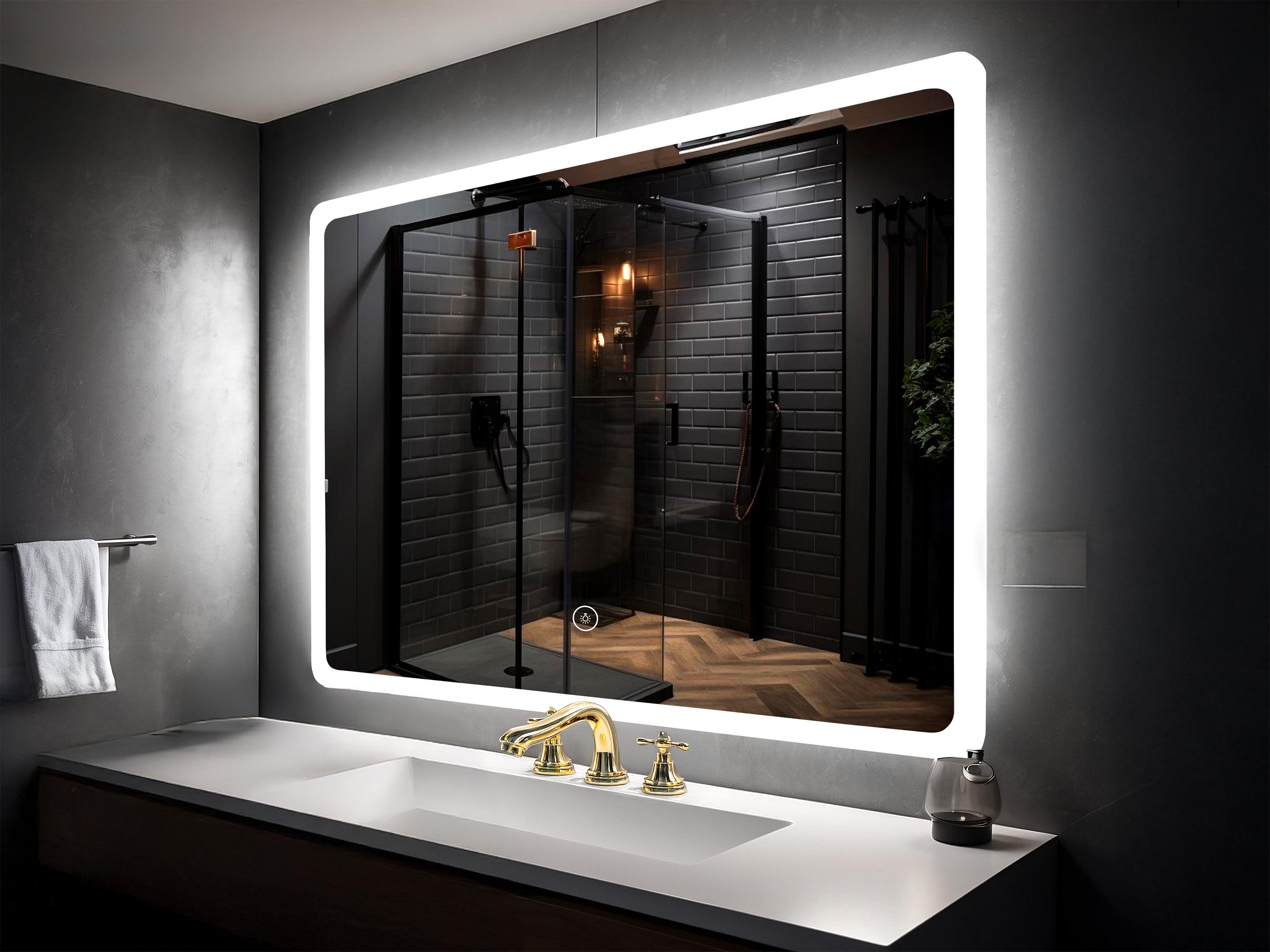 Зеркало для ванной KAYFOVO настенное с LED подсветкой 80х60 см (472658879)