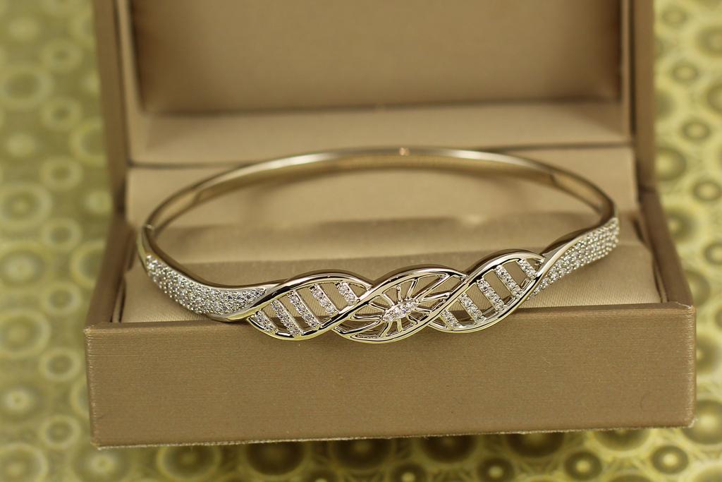 Браслет бенгл Xuping Jewelry Волна блеска 57 мм 16-18 см Серебристый (30728035)