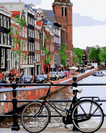 Картина по номерам Strateg Прогулка на велосипеде 40x50 см (VA-3773)