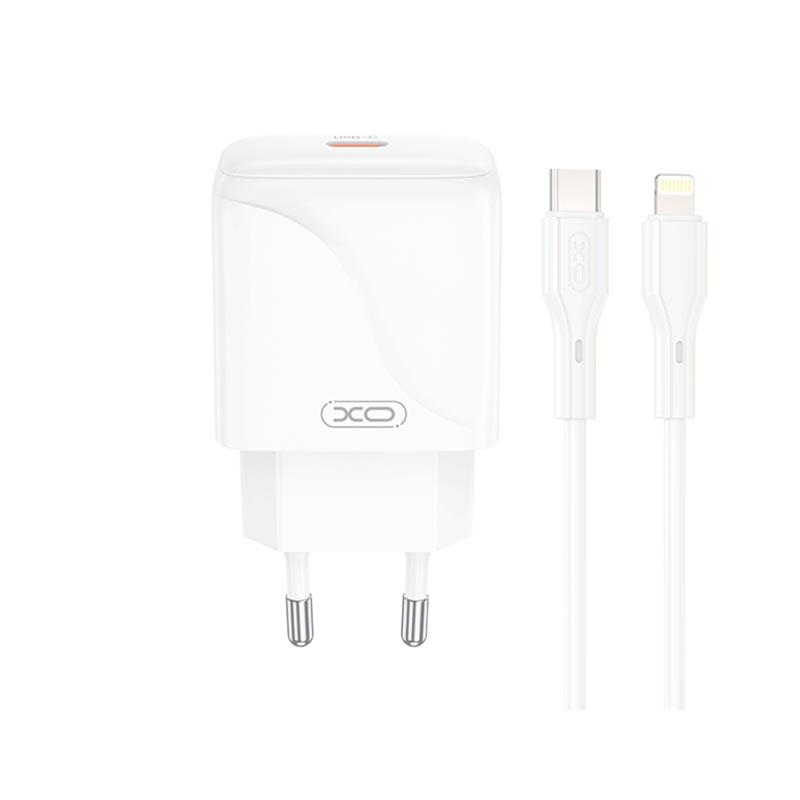 Адаптер сетевой XO L141 QC/PD USB-C кабель Type-C-Lightning Белый (30106276)