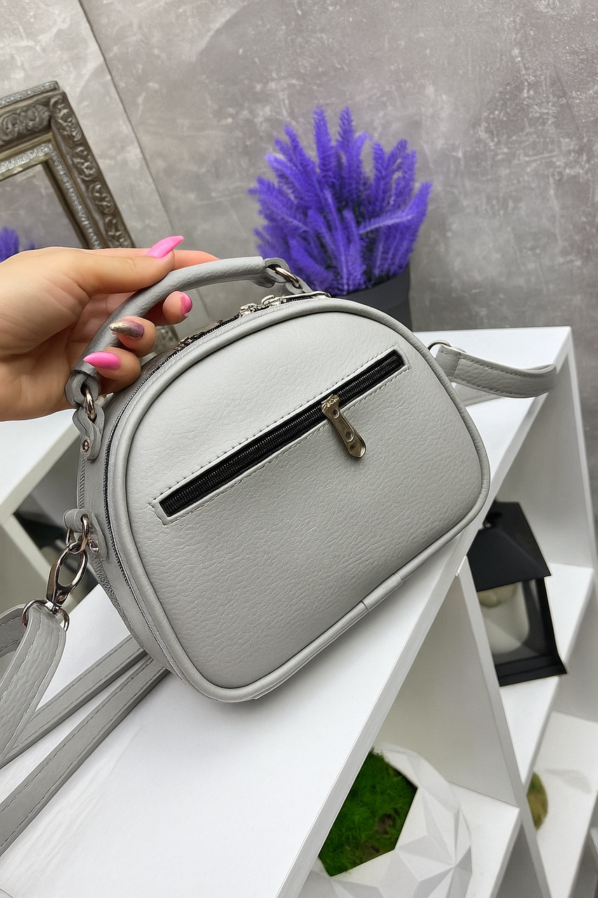 Сумка женская кросс-боди с экокожи и замши Серый (2732973303) - фото 5