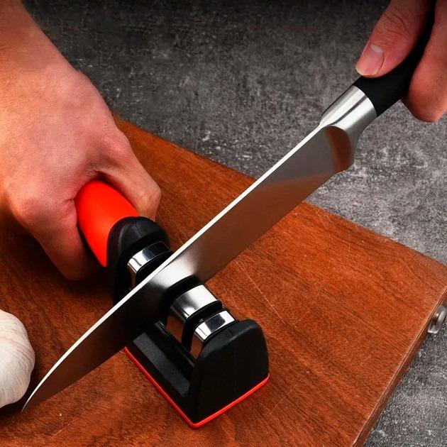 Точилка для ножей Sharpener 21 см Красно-черный - фото 4
