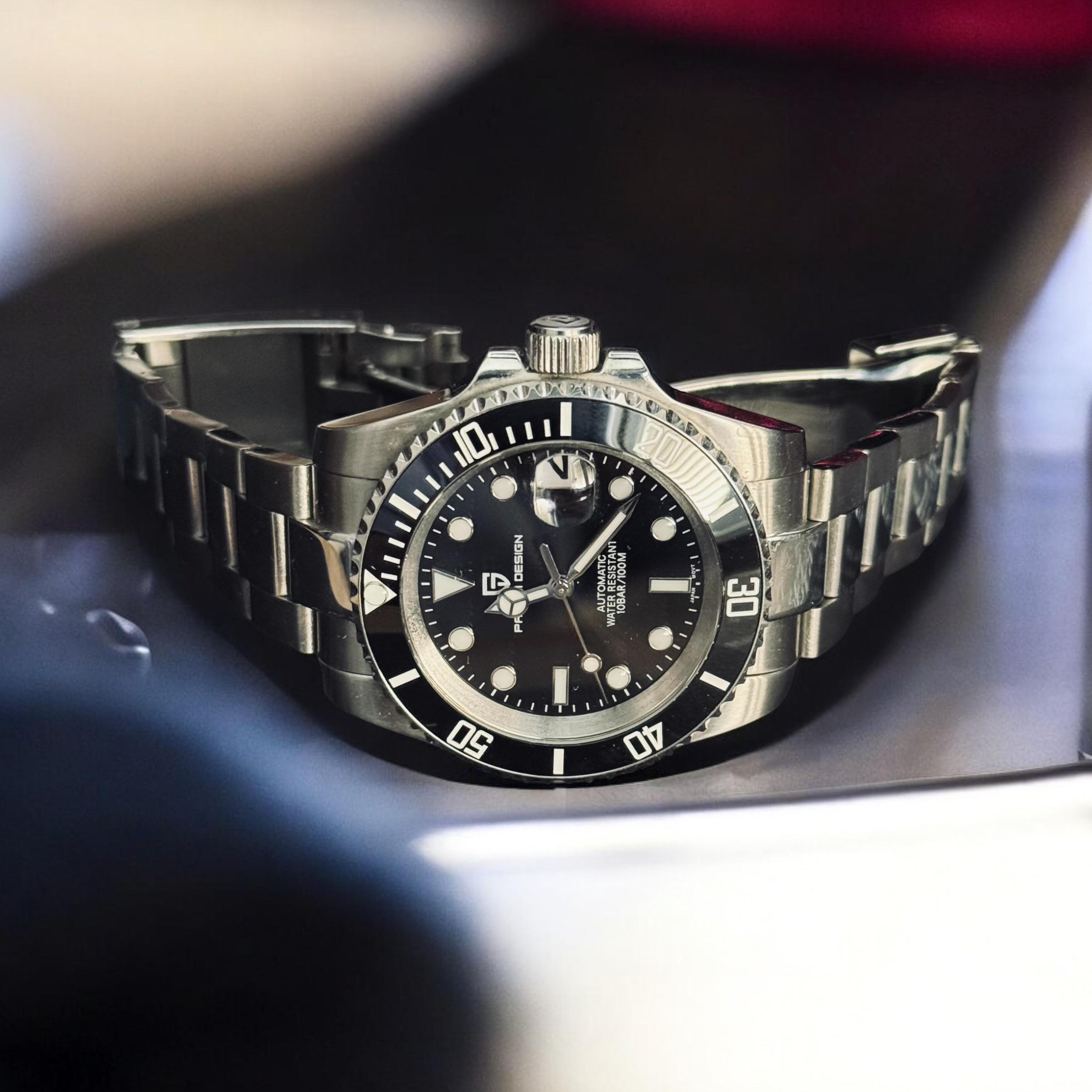 Годинник механічний Pagani Design PD-1661 водонепроникний з автопідзаводом Silver/Black (22818296) - фото 10 Годинник механічний Pagani Design PD-1661 водонепроникний з автопідзаводом Silver/Black (22818296) - фото 10