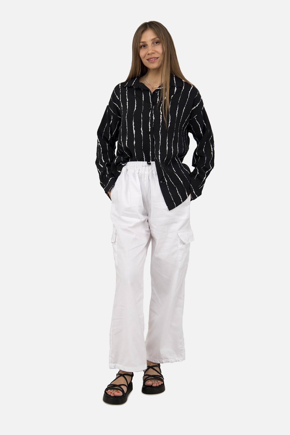 Блуза женская ЦБ-00250966 с длинным рукавом р. 44 Черный (SKT000994876) - фото 2 Блуза женская ЦБ-00250966 с длинным рукавом р. 44 Черный (SKT000994876) - фото 2