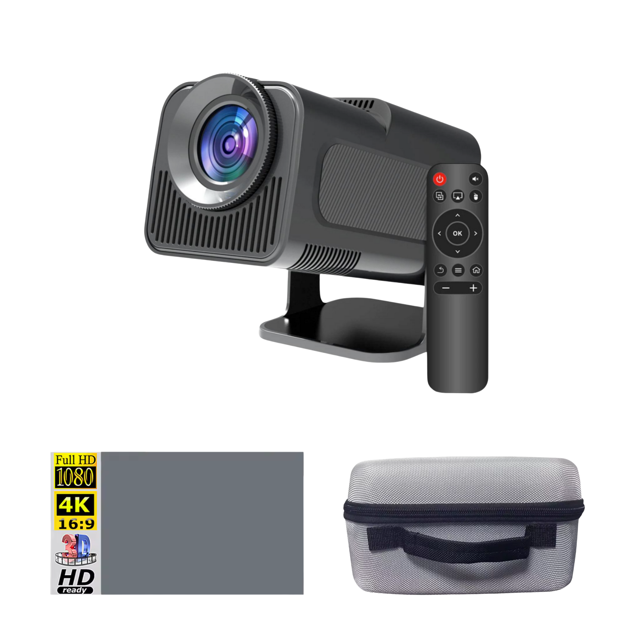 Комплект для домашнего кинотеатра проектор Magcubic HY320 mini/экран 100"/кейс для проектора (26428433)