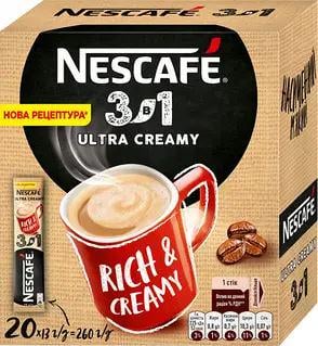 Кофейный напиток Nescafe 3в1 Ultra Creamy в стиках 20 шт. 13 г