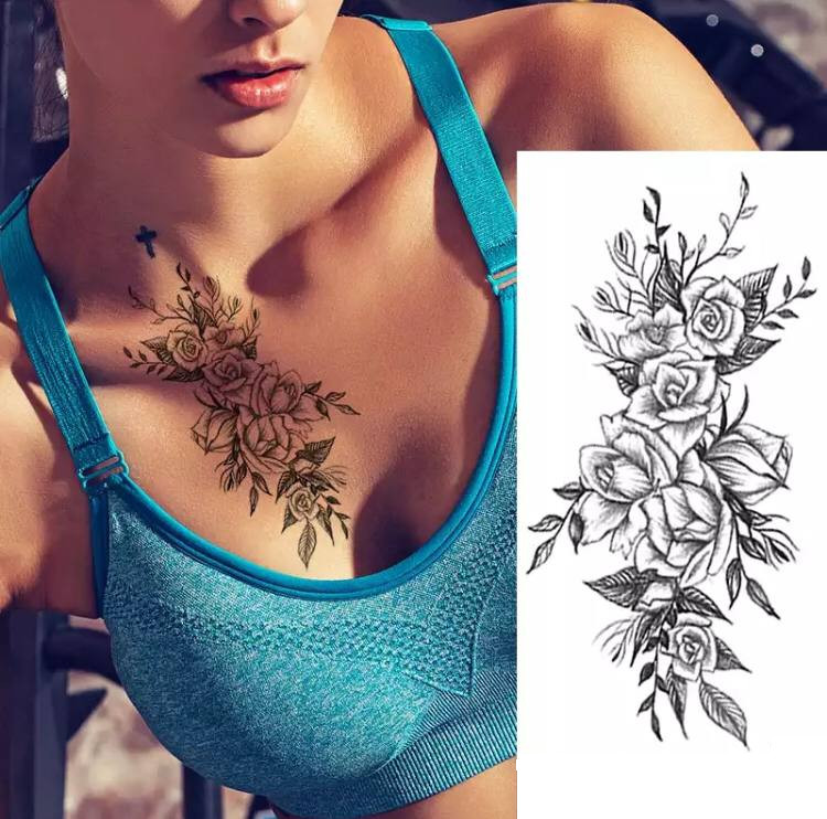 Тату тимчасове водостійке 3D велике Квіти BK-022 18х9 см (4419418) - фото 2 Тату тимчасове водостійке 3D велике Квіти BK-022 18х9 см (4419418) - фото 2