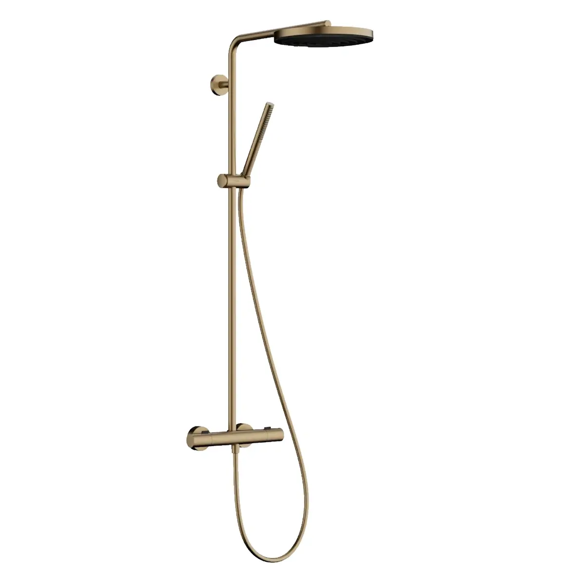 Душевая система Hansgrohe Pulsify S Puro Showerpipe 260 1jet EcoSmart Ecostat Fine с термостатом металл Бронзовый матовый (24223140)