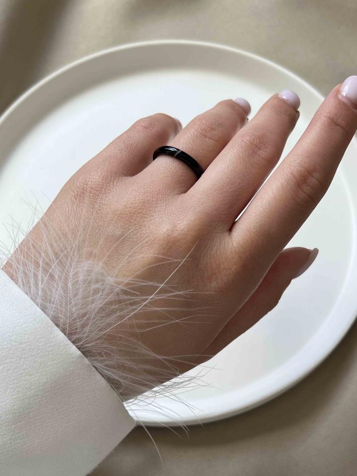 Кільце тонке р. 17,5 мм Чорний (5221-17,5) - фото 2 Кільце тонке р. 17,5 мм Чорний (5221-17,5) - фото 2