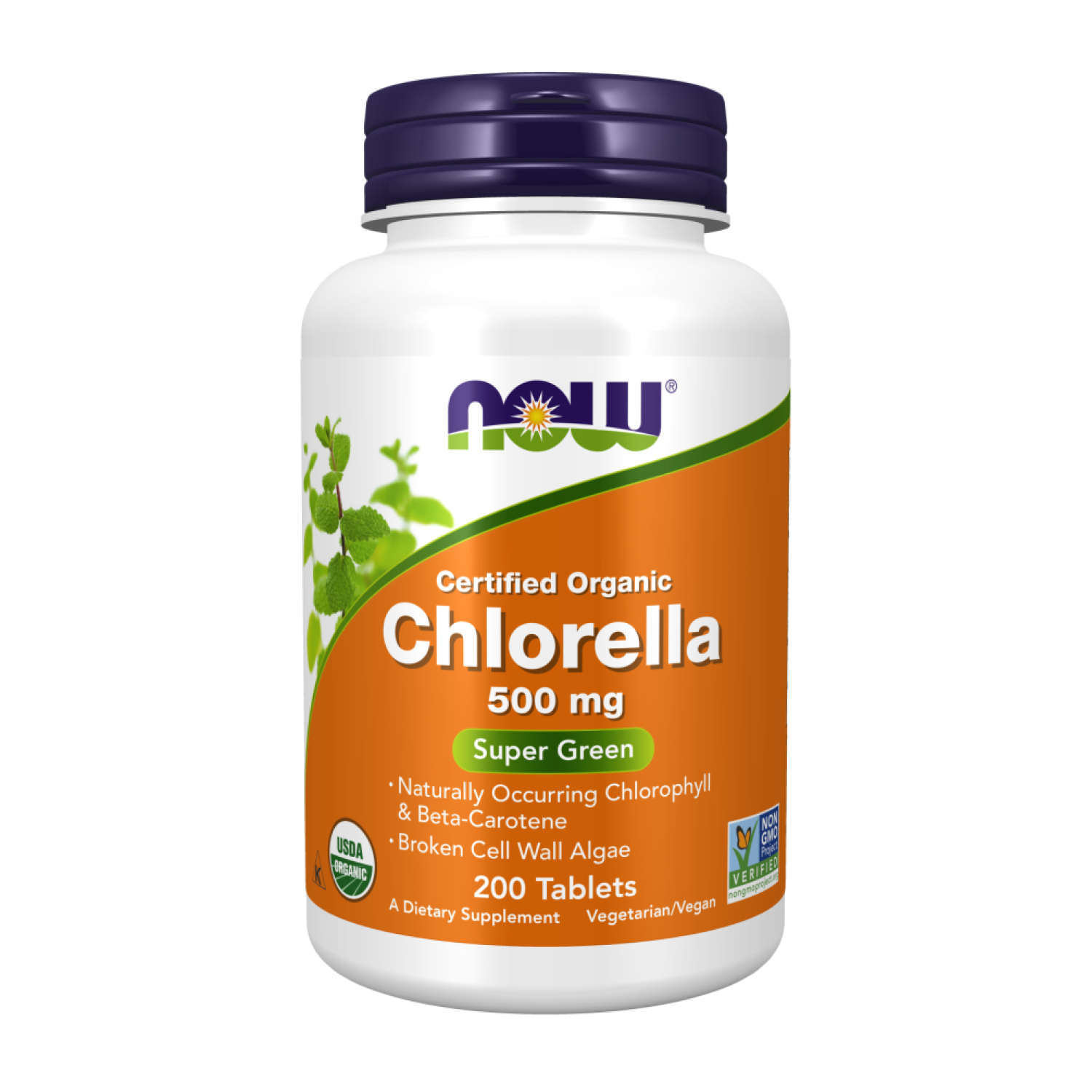 Дієтична добавка Now Foods Chlorella Хлорелла органічна 500 мг 200 таб. (CO002779)