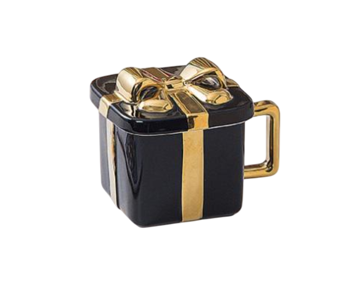 Чашка з кришкою новорічна 14619 400 мл Чорний (4981798)