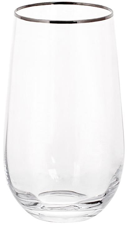 Набір склянок Monica 600 мл 4 шт. з срібним кантом (BD-579-219)