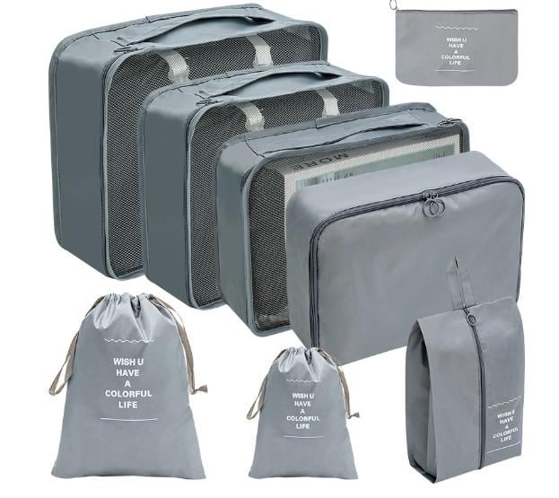 Комплект органайзерів для подорожей 8в1 нейлон Сірий (КДО-40-41) - фото 1