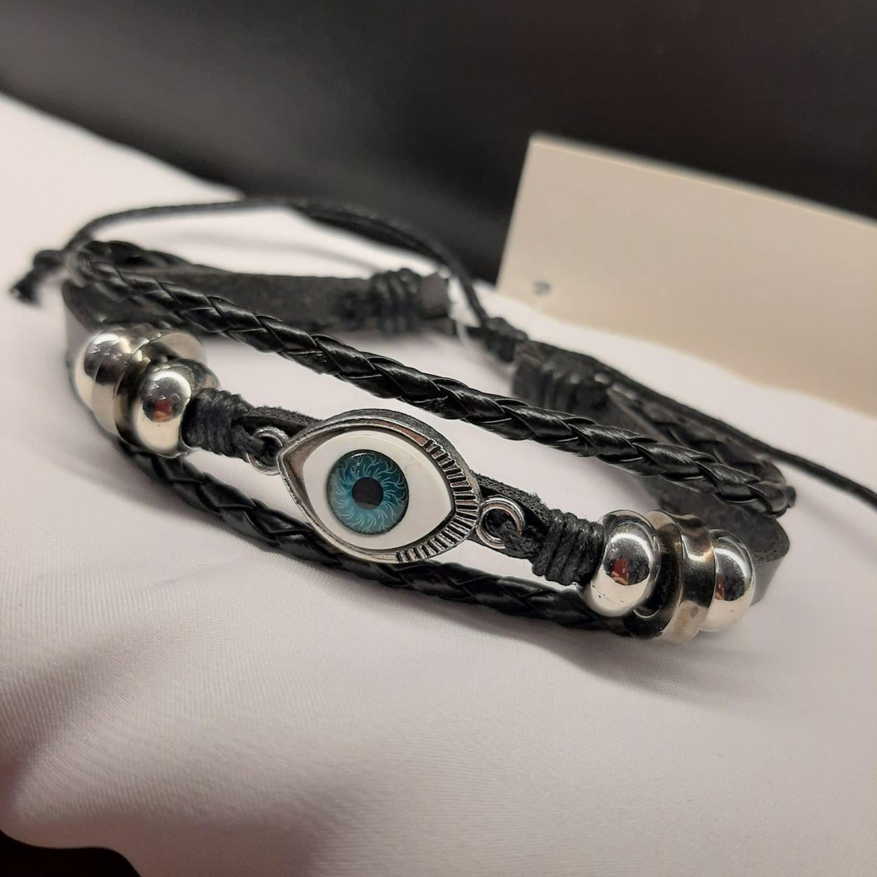 Браслет из экокожи Око PG06417 с металлическими вставками Черный