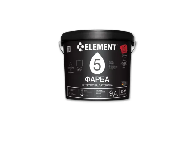 Краска интерьерная для стен Element 5 под тонировку В3 9,4 л (2201917193) Краска интерьерная для стен Element 5 под тонировку В3 9,4 л (2201917193)