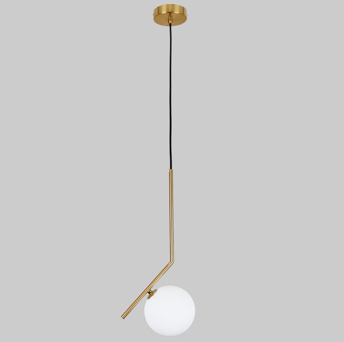 Подвес стеклянный с шаром 15 см Бронзовый (61-J2025-1 BRZ+WH)