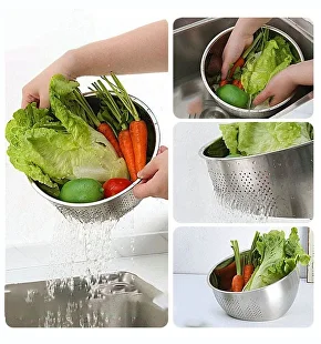 Миска-друшляк 26x12,8 см 4,5 л (C01690) - фото 4