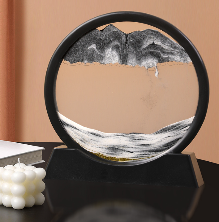 3D-картина антистресс Moving Sandscapes Песчаный пейзаж в рамке 25 см Черный/Черный