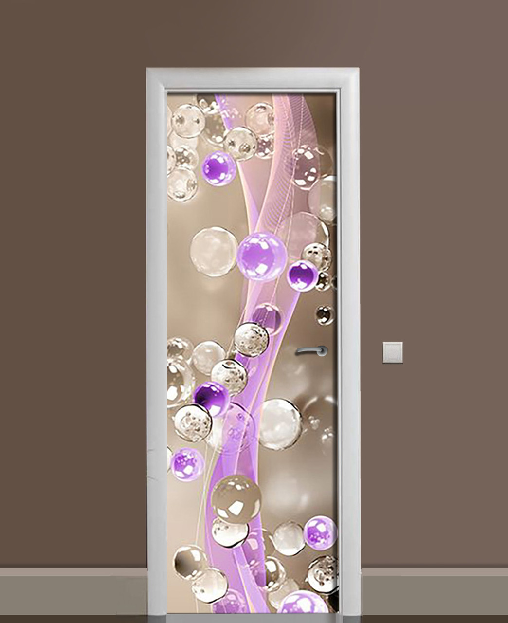 Наклейка 3D на двери Zatarga Стеклянные капли 650х2000 мм (1323454276)