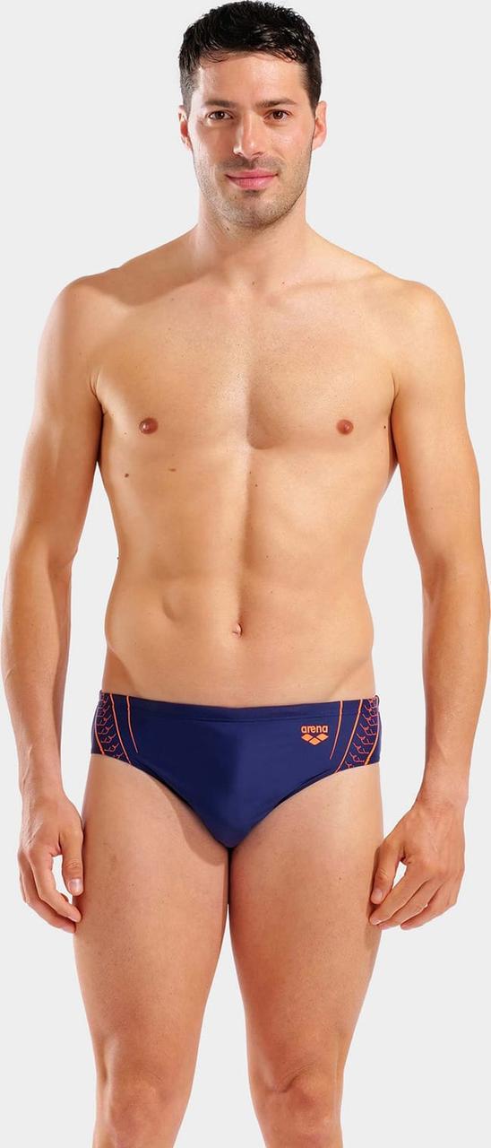 Плавки-сліпи чоловічі Arena DOUBLE GRAPHIC SWIM BRIEFS р. 85 Темно-синій/Помаранчевий (010951-705 85)