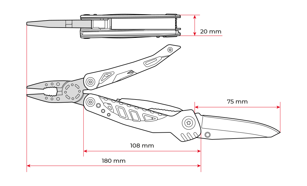 Мультитул Intertool HT-0542 11в1 180 мм - фото 2 Мультитул Intertool HT-0542 11в1 180 мм - фото 2