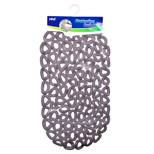 Килимок для ванної кімнати протиковзкий Stenson Ажур 35х68 см Black (WW00589)