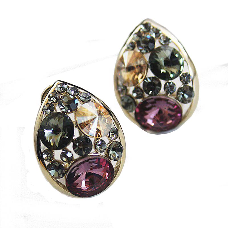 Сережки з кристалами Сваровскі Italina 001025 Різнокольоровий