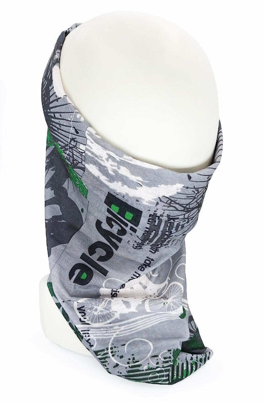 Баф для велосипеда Bicycle 23х46 см Серо-зеленый (G0001029)