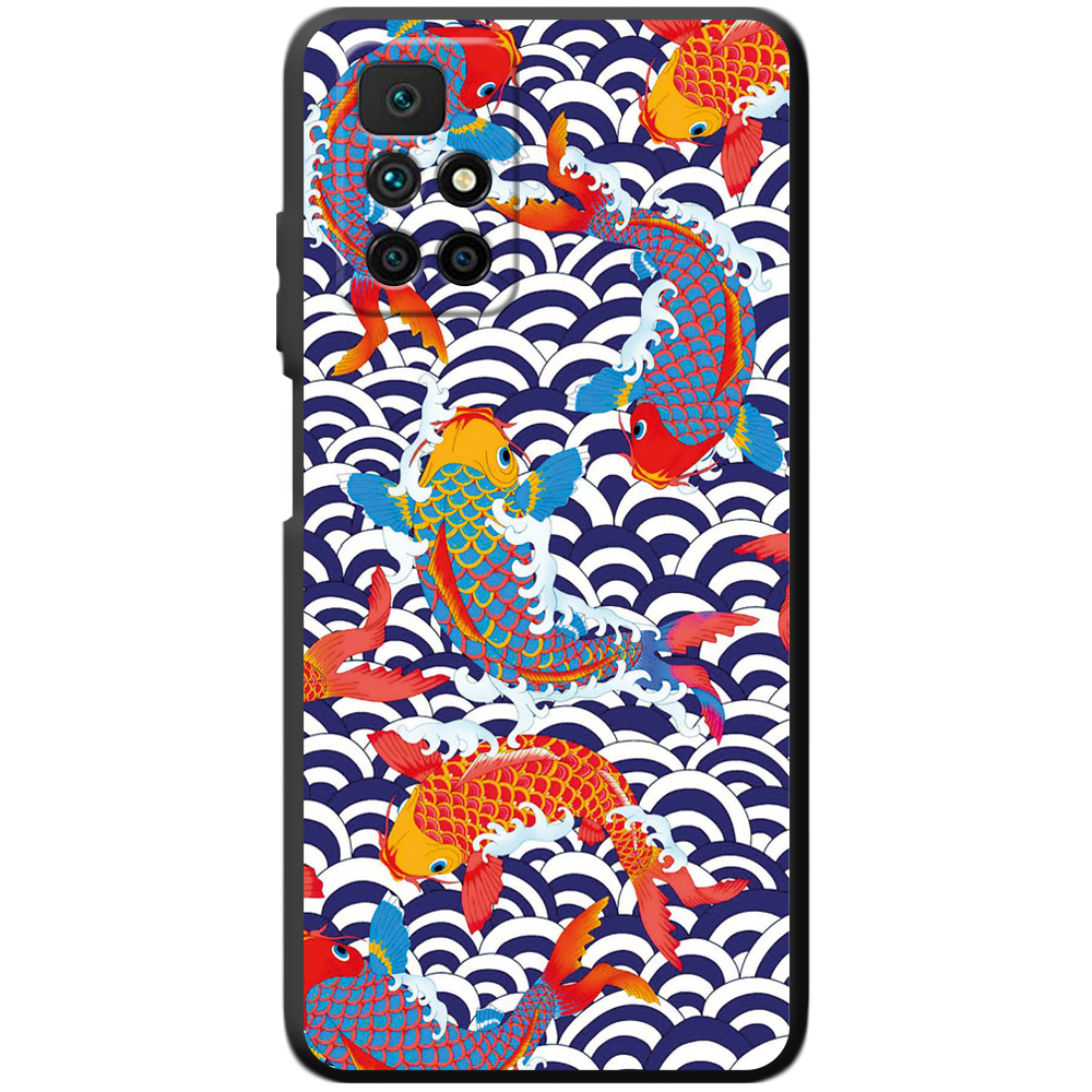 Чохол BoxFace Xiaomi Redmi 10 Koi Fish Чорний силікон (43311-up2477-43679)