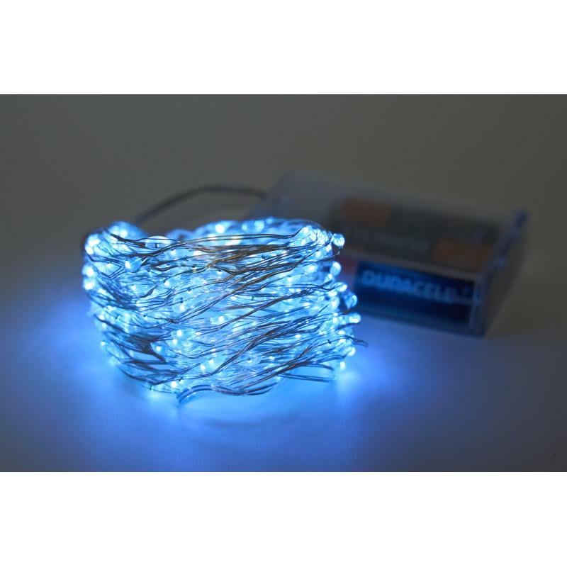 Гирлянда на батарейках 10 м 200LED холодный белый батарейки 3АА IP20 (720513)