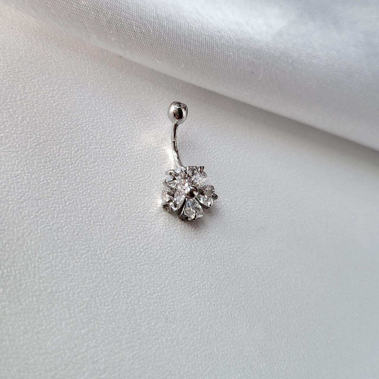 Пирсинг в пупок Василек серебро 925 пробы 1,60 г (600526р)