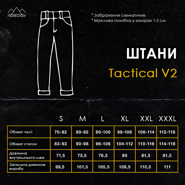 Штаны-карго Pobedov Tactical V2 3XL Черный (PNcr2 0013XLba) - фото 6