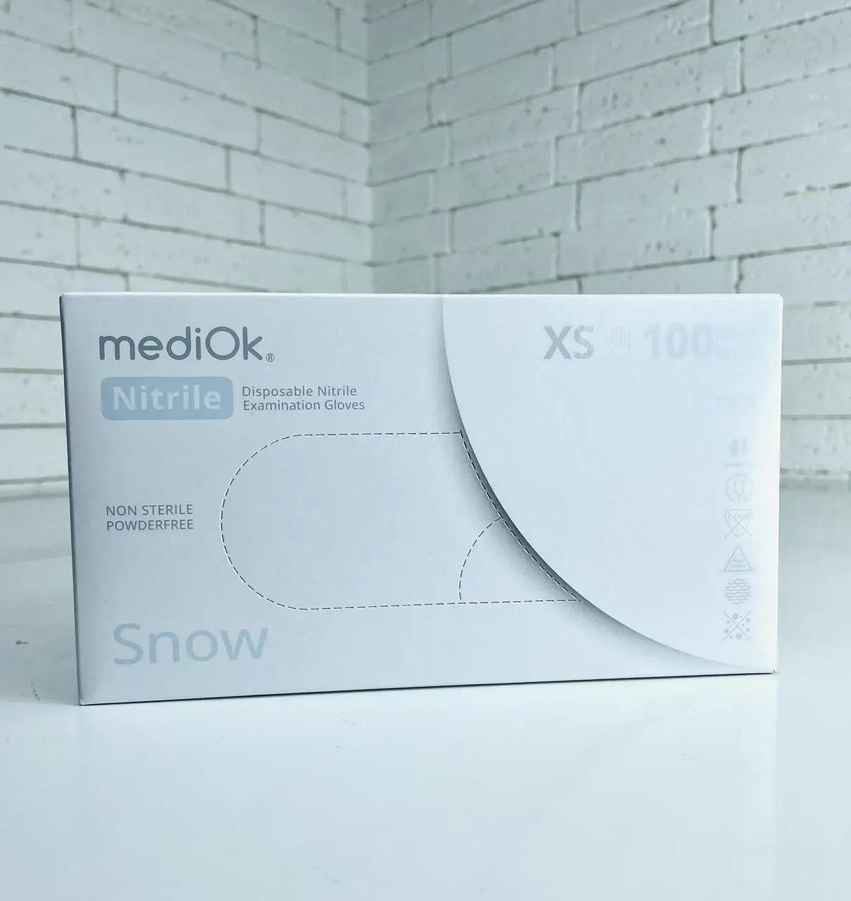 Перчатки нитриловые MediOk Snow XS 3,5 г 100 шт. Белый (26862230)