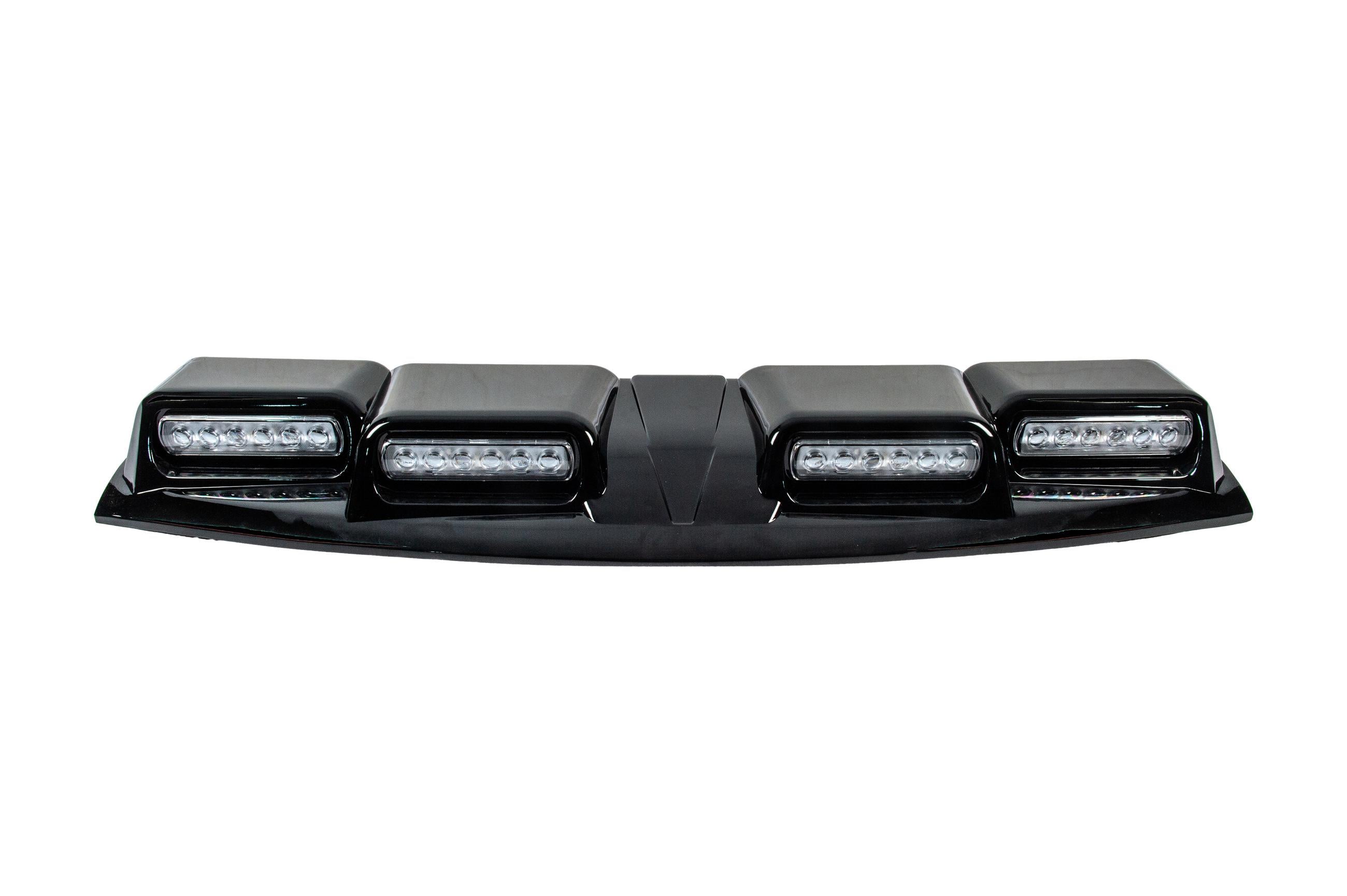 Козырек лобового стекла с LED GBT для Toyota Land Cruiser Prado 250 2023- гг. пластик Черный (188656)