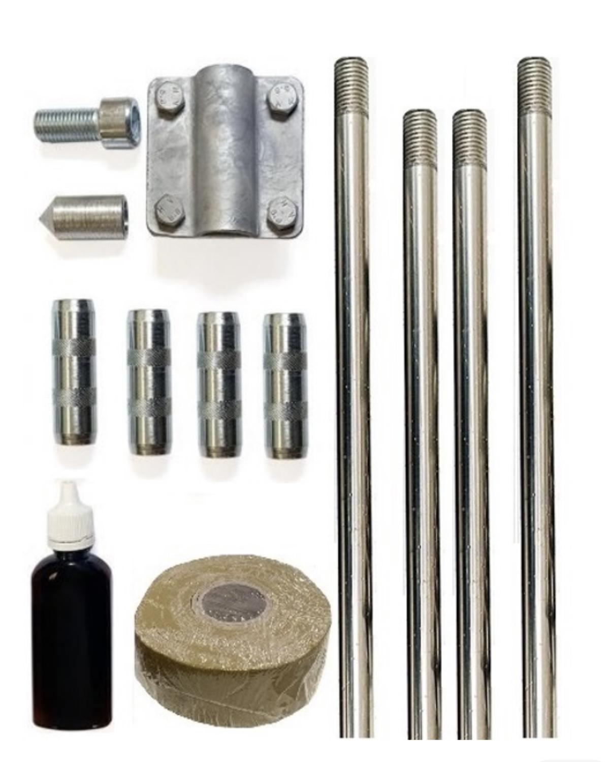 Комплект заземлення з нержавіючої сталі Self ⌀ 16 мм 6 м зі струмопровідною пастою та антикорозійною стрічкою (8475777)