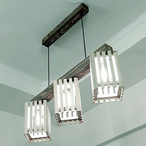 Подвесной светильник из дерева Тамори Мокко/Зефир (ЛЮС-00361020)