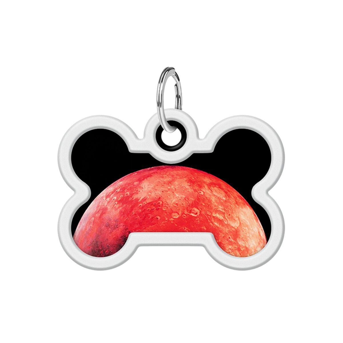 Адресник металлический для собак и кошек Waudog Smart ID Марс с QR паспортом кость 40х28 мм (231-4031 Col)